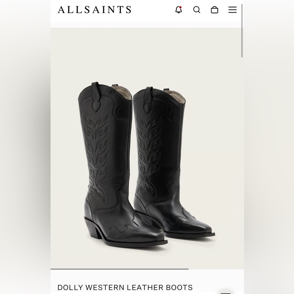 All saints leather cowboy Boots